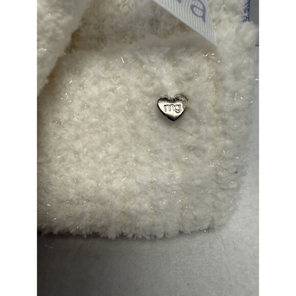 Madden Girl Beanie And Gloves Ivory Faux Fur with Shimmering Sparkles New - Picture 6 of 9